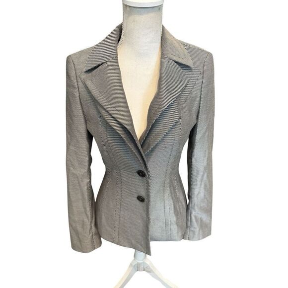 Escada Vintage Blazer Double Layer Collar Wool Silk Size 34 Made In Italy Unique - Picture 1 of 5